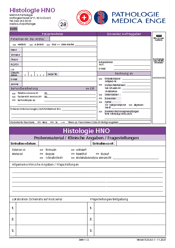 Order form Histology ENT (german)