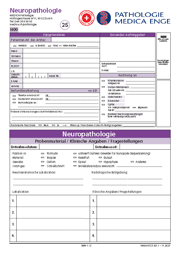 Order form Neuropathology (german)