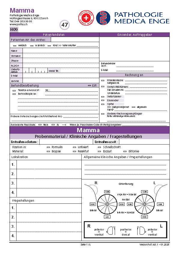 Order form mamma (german)