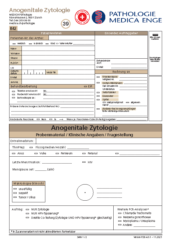 Order form anogenital cytology (german)