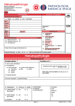 Hämatopathologie Auftragsformular