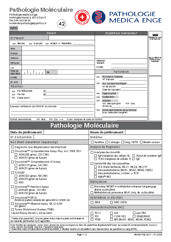 Order form molecular pathology (french)