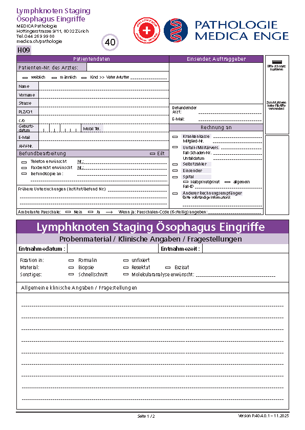 Order form lymph node (german)
